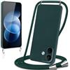 Knrlqim Cover per Xiaomi Redmi Note 17 Pro con Cordino Custodia con Laccio Collana Tracolla Collo Corda Regolabile Liquido Silicone Antiurto AntiGraffio Protettiva Case, Verde