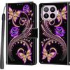 Salanheo Cover per Xiaomi 17T, Farfalla dorata | Portacarte, Chiusura Magnetica, Flip Case, Antiurto Custodia, Funzione Stand