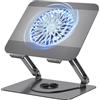 ICARE Supporto PC Portatile con Ventole PC Magnetica, Rotazione a 360°, Portata 10KG e 18dB Silenzioso, Supporto per Laptop/Tablet Fino a 16, Grigio
