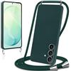 Knrlqim Cover per Samsung Galaxy S26 FE con Cordino Custodia con Laccio Collana Tracolla Collo Corda Regolabile Liquido Silicone Antiurto AntiGraffio Protettiva Case per Samsung S26 FE,Verde