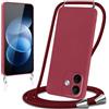 Knrlqim Cover per Xiaomi Redmi Note 17 Pro con Cordino Custodia con Laccio Collana Tracolla Collo Corda Regolabile Liquido Silicone Antiurto AntiGraffio Protettiva Case, Vino Rosso