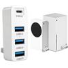 Megadream Hub USB 3.0 a 4 porte per Xbox Series X/S, adattatore di espansione splitter ad alta velocità 5 Gbps per dischi rigidi esterni, chiavette USB, con 3 porte USB 3.0 + 1 porta USB‑C (Bianco)