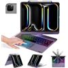 BABG Custodia con tastiera per iPad Air 33 cm (M3/M2) e iPad Pro 13 (M5/M4), iPad Pro 12,9 (6a/5a/4a/3a generazione) custodia con tastiera, girevole a 360°, touchpad, retroilluminato, ricarica a