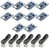 GTIWUNG 6 Pezzi Porta Batterie 18650, 1 × 3.7V 18650 Custodia per Batterie in Plastica con 1 Slot, 18650 Battery Clip Holder Case + 10 Pezzi Micro USB 5V 1A 18650 Lithium Battery Charger Module
