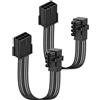 GELRHONR cavo prolunga PCIe 8 pin 18AWG 90 su,15cm,2pz (Destra) | 90 gradi per evitare danni al cavo, estensione di alimentazione GPU RTX4080 4090 RX7900, cablaggio pulito case PC