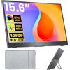 Upperizon Monitor Portatile 15,6 FHD 87% sRGB IPS HDR Schermo Esterno con Kickstand e Altoparlanti, USB-C HDMI Monitor da Viaggio per Laptop MacBook PC PS5 Xbox, Compatibile VESA