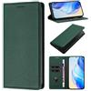 Ymyhyuxi Custodia a portafoglio in pelle per Samsung Galaxy A12, chiusura magnetica con slot per carte di credito e cavalletto, diversi colori disponibili cover per telefono, verde.