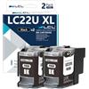 LCL Cartucce d'inchiostro Compatibile LC22U LC22UBK XL High Yield Nero | Sostituzione per Brother DCP-J785DW MFC-J985DW (2-Pack)