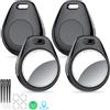 Tukio Air Tags 4 Pezzi Nero, Trova Oggetti Supporto Apple Dov'è (solo iOS) | 5.3 Bluetooth Localizzatore, Tracker Batteria Sostituibile, Smart Finder per Chiavi/Bagaglio/Portafoglio/Bicicletta/Zaino