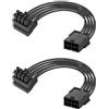 GELRHONR cavo prolunga PCIe 8 pin 18AWG 90 su,15cm,2pz (Giù) | 90 gradi per evitare danni al cavo, estensione di alimentazione GPU RTX4080 4090 RX7900, cablaggio pulito case PC