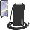 WenBaby Cover Compatible con Samsung Galaxy S24 Plus,Cellulare Girocollo Custodia con Cordino TPU Corda Silicone Case Bumper per Samsung Galaxy S24 Plus Custodia, Nero