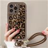 AICISINGN Custodia per iPhone 11 Pro Max con cinturino in corda, con motivo leopardato estetico con cordino da appendere, cover per iPhone 11 Pro Max, 03