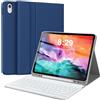 AMOUOGOEY Custodia con tastiera per iPad Pro 12,9 (vecchio modello) 2015 1a / 2017 2a generazione - tastiera wireless Bluetooth ricaricabile rimovibile - custodia in pelle con portamatite per iPad Pro 12,9