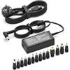 Hafiuege 65W Caricatore Universal Notebook Alimentatore PC Portatile | per Lenovo HP Acer Asus Dell Toshiba Samsung Sony LG Fujitsu Gateway Medion AC DC 18.5V-20V Adattatore con 15 Connettori