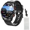 MechKit Sport Smart Watch Bluetooth Chiamate Touchscreen 1,52 pollici Modalità Multi Sport Fitness Tracker per Uomo Donna IP67 Resistente all'acqua (Silicone nero)