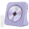 Gueray Radio con lettore CD Bluetooth con display altoparlante (viola) | Lettore CD con telecomando, supporta la riproduzione USB/AUX, funzione di connessione per cuffie per lo spegnimento