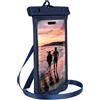 ONEFLOW Borsa da spiaggia per Samsung Galaxy Z Flip 7 FE, custodia impermeabile con touch e finestra per fotocamera, custodia subacquea per viaggi, nuoto, con cinturino e cordino per appendere, blu