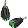 QUARKZMAN 2Pcs Spinotto Mono Maschio TS Da 3.5mm A Blocco A Vite A 2 Pin | Placcato Oro, Adattatore AUX Senza Saldatura Convertitore Balun, Per Sostituzione Cuffie Auricolari