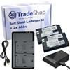 Trade-Shop Set 3 in 1: caricabatterie micro USB tipo C + 2 batterie agli ioni di litio (7,2 V/2600 mAh) compatibile con Canon LP-EL DS401231 LC-E6 LC-E6E EL-1 EL-5 Speedlite