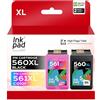 iNKPAD PG-560XL CL-561XL PG 560 XL Nero CL 561 XL Colore Compatibile con Canon 560 | 561 XL per PIXMA TS7450i TS5350i TS7451i TS5351i TS5350 TS5351 TS5352 TS5353 TS7450 TS7451 (1 Nero+1 Tri-Colore)