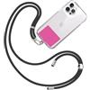 TBOC Cordino per Cellulare - Porta Cellulare da Collo [Nero] Laccio per Cellulare con Toppa di Fissaggio [Fluoro Rosa] Tracolla Catenina con Cordini Accessori Telefoni Universale Laccetti