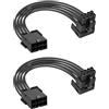 GELRHONR cavo prolunga PCIe 8 pin 18AWG 90 su,15cm,2pz | 90 gradi per evitare danni al cavo, estensione di alimentazione GPU RTX4080 4090 RX7900, cablaggio pulito case PC