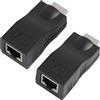 Yuleare Adattatore HDMI a RJ45, convertitore HDMI Ethernet CAT5/CAT6 fino a 30 m, ripetitore video Full HD 1080P, adattatore HDMI di rete TV PC proiettore conferenza Home Cinema installazione facile