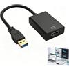 Rqkagf Adattatore USB 3.0 a HDMI 1080p, USB a HDMI, convertitore video audio A a compatibile PC Windows 11 10 8 7, supporto modalità esteso e specchio, multi schermo per computer portatile proiettore