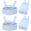 Ailawuu Caricabatterie per iPhone 2 Pack caricatore rapido da 20 W adattatore con 2 M&3 M [certificato Apple MFi ] USB-C dati Lightning Cavo di ricarica compatibile con iPhone 14 13 12 11 Pro Max XS XR X,iPad