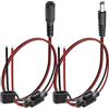 YACSEJAO 1 paio di cavi DC 5,5 mm x 2,1 mm Power Pigtails con fusibile, 35 cm/1 FT 20 AWG DC 5,5 mm x 2,1 mm maschio + presa su filo nudo Open End Power Wire Supply cavo di riparazione