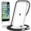Kilbnom Cover per iPhone 7/8/SE2020/2022 con Cordino, Trasparente Custodia con Laccio Tracolla Cellulare Girocollo Collana Corda Catena Cinghia, Ultra Morbido Silicone TPU Antiurto Case, Nero
