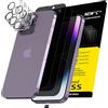 NEW'C Pellicola Vetro Privacy per iPhone 14 Pro + Protezione Fotocamera | Set da 6, 3x Vetri Temperati + 3x Protezioni Fotocamera, Nero, Vetro Privacy, Durezza 9H, Privacy 28°