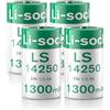 WAEUUKKPO LS14250 - 4 batterie al litio 1/2AA 3,6 V 1300 mAh, non ricaricabili, ER14250 per contatori d'acqua, contatori di corrente, strumenti medici e dispositivi, ecc