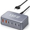 sccvee Stazione di ricarica USB multiplo a 6 porte, 4 USB-C + 2 USB-A, caricatore rapido GaN, adatto per Smartphone, Tablet, Powerbank, compatibile con iPhone, Samsung, Google