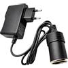 Pybyhiy Adattatore 230V a 12V, Convertitore AC/DC con Presa Accendisigari, Alimentatore 12V 1A 12W con Spina UE e Cavo da 90 cm per GPS, Dashcam, LED e Dispositivi Auto a Basso Consumo