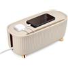 HEKOBAG Scatola per la Gestione dei Cavi Grande con Coperchio - Organizzazione Prese Multiple, Caricabatterie, 35x15x13cm, Beige
