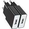 SCHITEC Caricabatterie USB da 5 V 1 A, confezione da 2 pezzi, 1 porta USB-A per caricare cellulare, lampada a LED o altoparlante Bluetooth, perfetto per viaggi in hotel o in treno, alimentatore di