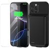 YISHDA Custodia con batteria da 13800 mAh per iPhone 15 Pro Max da 6,7 pollici, custodia protettiva portatile ricaricabile estesa con caricabatterie integrato, nero