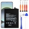 VUXYIT BN5U - Batteria di ricambio compatibile con Xiaomi Redmi Note 14 5G con kit di attrezzi di riparazione