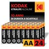 KODAK Pile Stilo AA (24 Pezzi) LR6, 1,5V, Alcaline | Conservazione 10 Anni, Design Anti-Perdita Avanzato, Ideale Dispositivi Alto & Basso Consumo