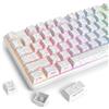 SOLIDEE Set di Keycaps Bianchi PBT Double Shot,Texture Carbon Forged,Profilo Cherry,141 Tasti ANSI/ISO,Keycaps Shine Through,con Switch MX,Keycaps per Tastiera Meccanica Retroilluminata(White)