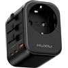 KU XIU Adattatore Universale da Viaggio GaN 30W,Presa Universale da Viaggio | 4-in-1 Adattatore Universale di presa con 2 USB-A & 1 USB-C, Universal Travel Adapter per UK USA Australia Cina e 200+ Paesi