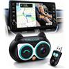 OTTOCAST 3 in 1 Cabin Care, Adattatore Wireless CarPlay & Android Auto con Telecamera per Bambini in Auto, Baby Monitor Posteriore 1080P HD con Visione Notturna, Grandangolo 150°, Schermo Diviso