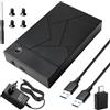 Behogan Alloggiamento per hard disk SATA USB 3.0 per SSD e HDD da 3,5/2,5, custodia per disco rigido esterno USB 3.0 Plug & Play, box esterno per dischi rigidi con adattatore