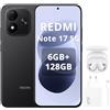 Xiaomi Redmi Note 17 5G, Smartphone 6+ 128 GB, batteria massiccia da 7700 mAh, IP65, fotocamera da 50 MP, display AMOLED da 6,99, nero, con caricabatterie da 67 W, cuffie