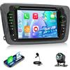 NHOPEEW MP5 Autoradio Multimediale 7 Pollici per Seat Ibiza 2009-2013 | Wireless CarPlay, Wireless Android Auto, Mirror Link, Bluetooth, Radio FM/AM/RDS, Comandi al Volante, EQ + Telecamera