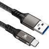 Elfesoul Cavo USB C da 1 m, cavo USB-A a USB-C USB 3.1, USB 3.2 Gen2, 10 Gbps, cavo dati di ricarica per Samsung Galaxy S24 S23 S22 S21 S20 S10 S9 S8+, cavo USB Android Auto e iPhone 15/15 Pro, nylon