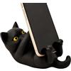 Quniwokid Porta Telefono Per Scrivania Da Scrivania Stampati 3D Forma Di Gatto | Supporto Smartphone e Tablet a Forma di Animale Per eReader Ufficio Casa Camera Da Salotto Studio Aereo