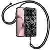 Mkej Custodia Compatibile con Xiaomi 17T 5G con Laccetto, Motivo Pizzo Opaca e Traslucida Resistente ai Graffi, Parte Posteriore in Policarbonato e TPU Antiurto