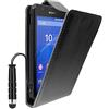 ebestStar - Cover Compatibile con Sony Xperia E4G, E4G Dual Custodia Protezione Pelle PU Risvolto Verticale + Mini Penna, Nero